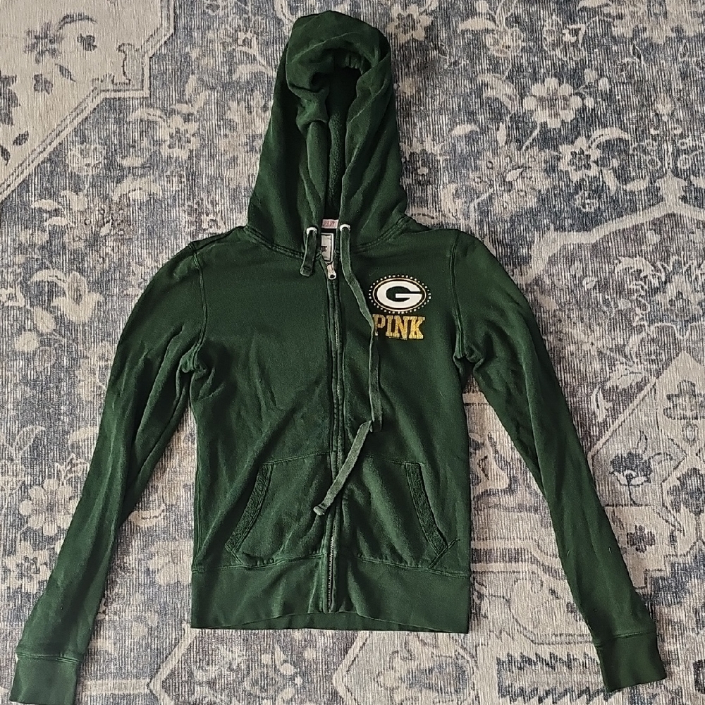 PINK Packers Hoodie with Logo